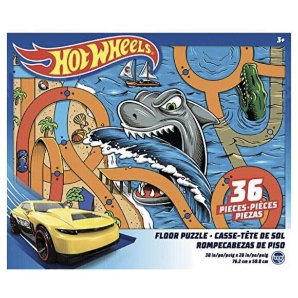 Hot Wheels Floor Puzzle 36 Pieces Large 30X20 Completed NEW - Picture 1 of 7